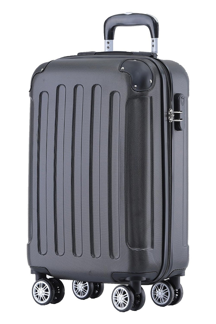 BEIBYE Zwillingsrollen Hardcase Reisekoffer Koffer Trolleys Hartschale in XL-L-M in 14 Farben (Schwa