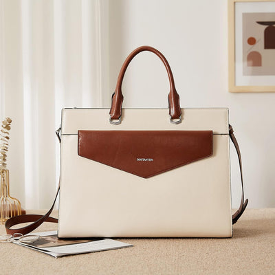 BOSTANTEN Damen Aktentaschen Leder Laptop Schultertasche 15.6 Zoll Frauen Arbeitstasche Businesstasc