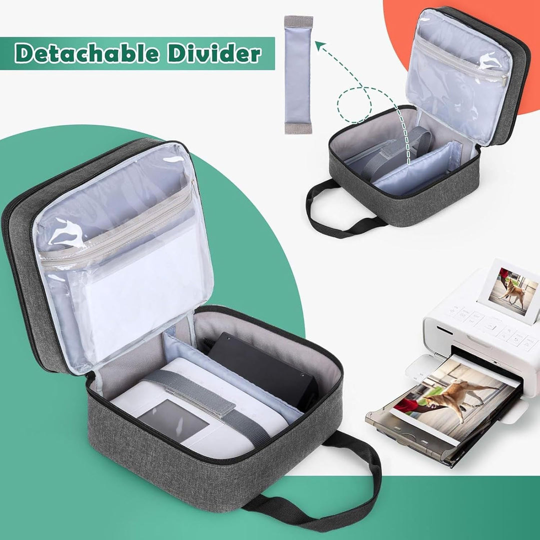 SELPHY CP1500 CP1300 CP1200 Fotodruckertasche, Robuste Tasche mit Taschen, Abnehmbarer Trennwand, Id