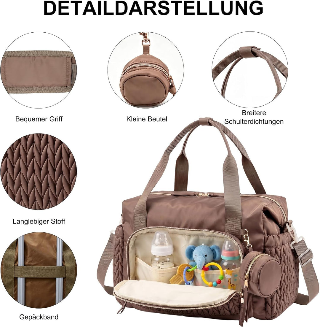 Wickeltasche Gross - Wickeltasche Kinderwagen mit Wickelunterlage, Multifunktionale Bag für Mommy, D