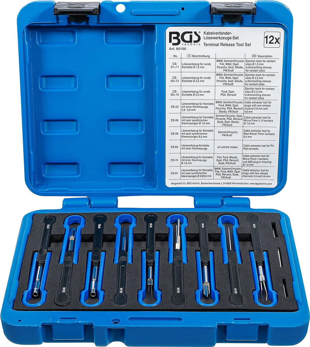 BGS 60100 | Kabelverbinder-Lösewerkzeug-Satz | universal | 12-tlg. Kabelverbinder-Lösewerkzeug-Satz