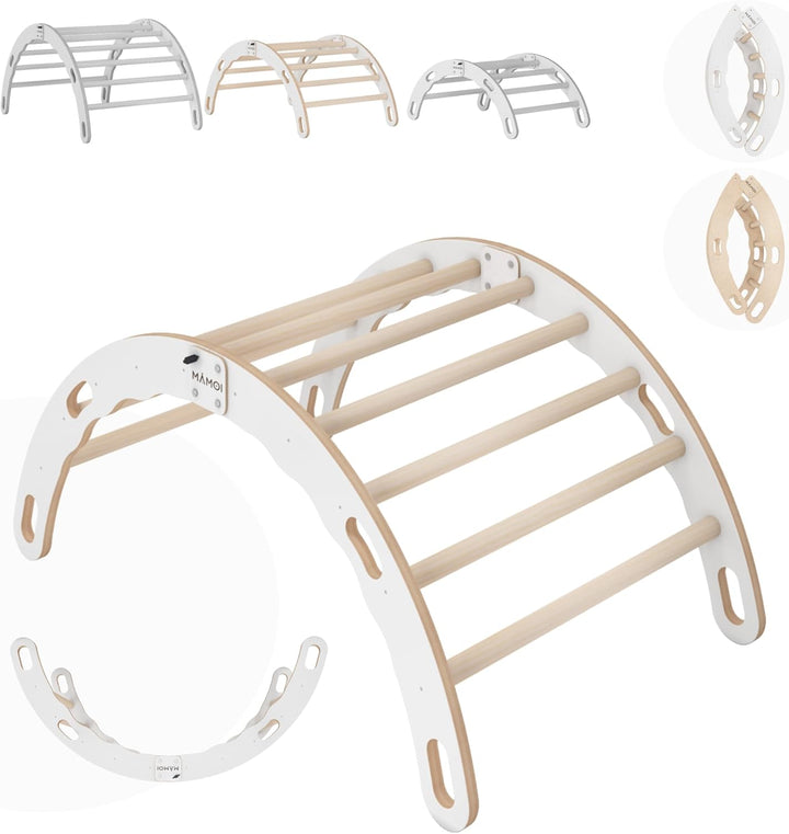 MAMOI® Kletterbogen mit Kissen, Kissen für Kinder, Klettergerüst aus Holz, Kletterdreieck, Baby Klet