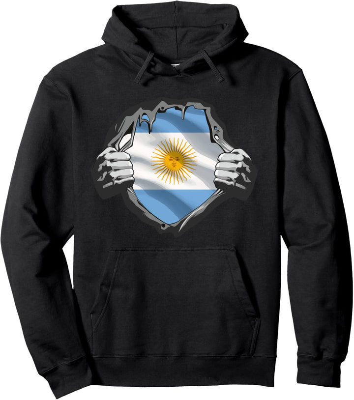 Argentinien zerrissenes Hemd-Design zeigen Sie Ihr argentinisches Herz Pullover Hoodie