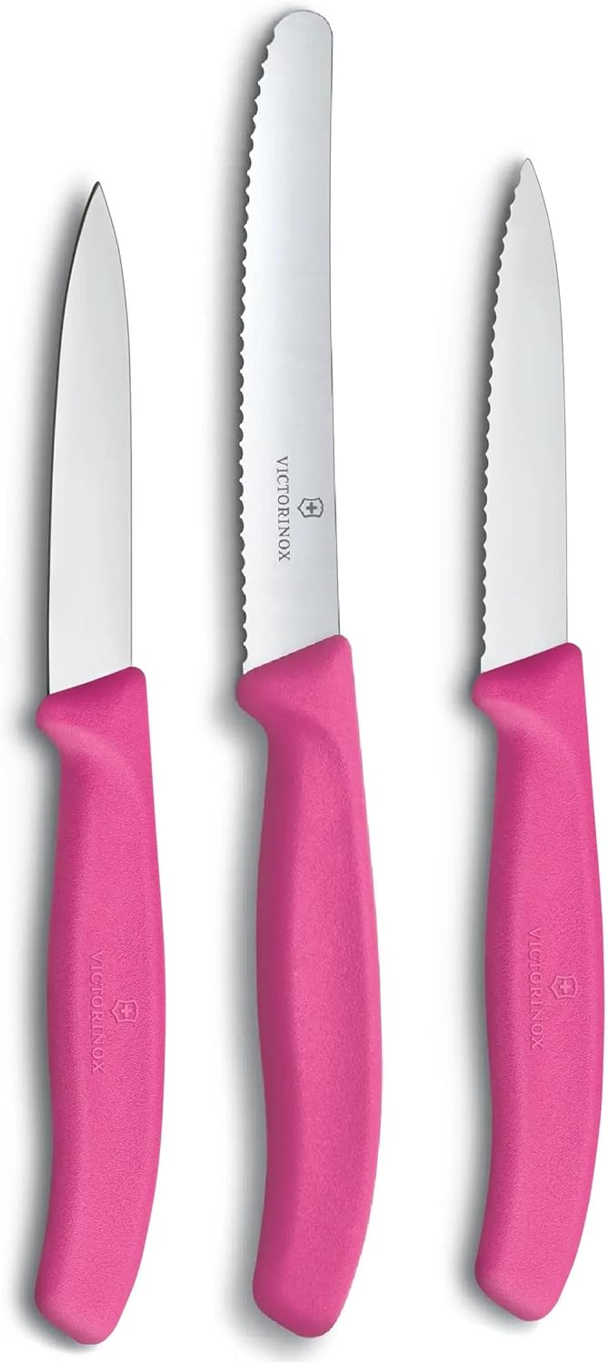 Victorinox 3-tlg Gemüsemesser-Set Swiss Classic - Küchenmesser, Obstmesser - Swiss Made - Pink Pink