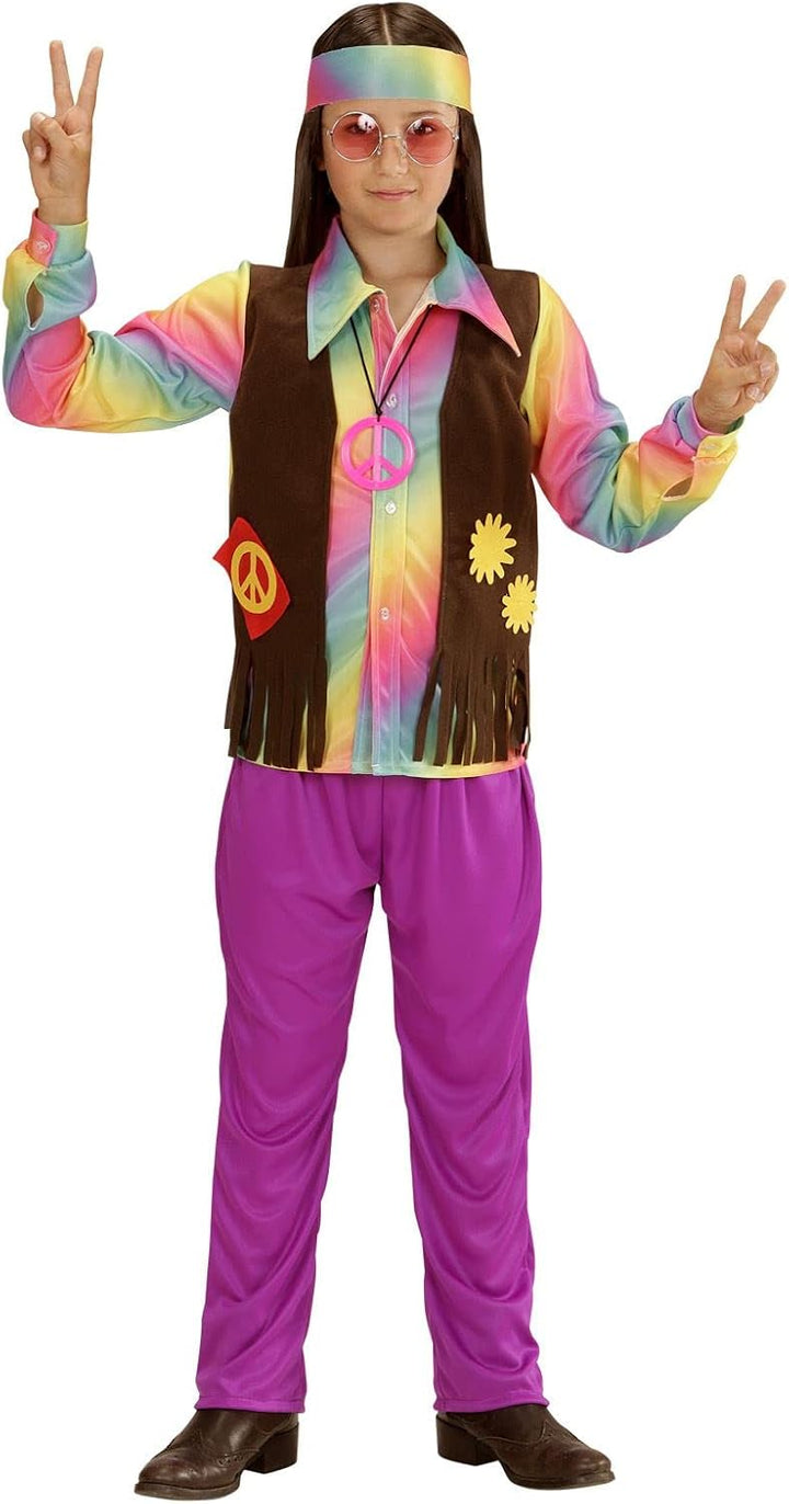"HIPPIE" (shirt with vest, pants, headband) - (140 cm / 8-10 Years), 140