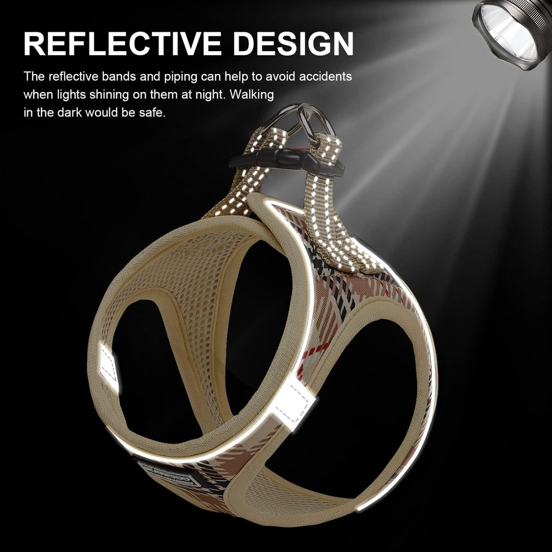 Suredoo Hundegeschirr Kleine Hunde mit Leine, Anti Zug Geschirr Reflektierend Atmungsaktiv Brustgesc