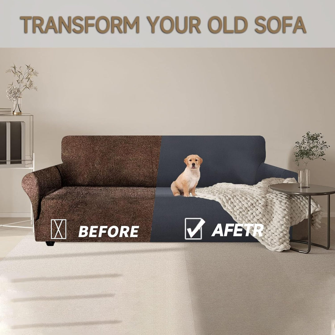Ystyle Sofa überzug 3 Sitzer Mit Armlehne, Stretch Sofabezug rutschfest, Modern Sofa Cover Für Hunde