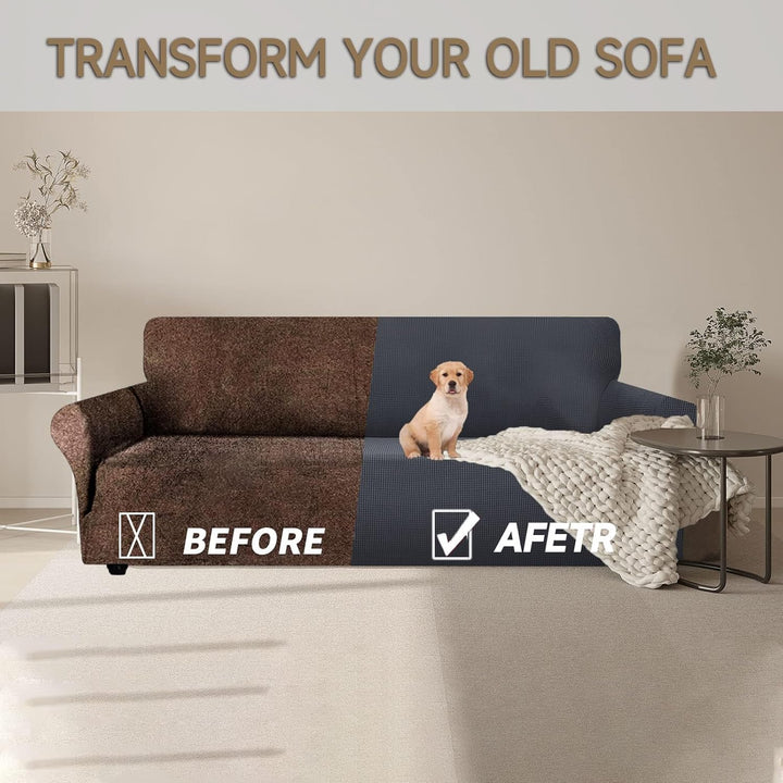 Ystyle Sofa überzug 3 Sitzer Mit Armlehne, Stretch Sofabezug rutschfest, Modern Sofa Cover Für Hunde