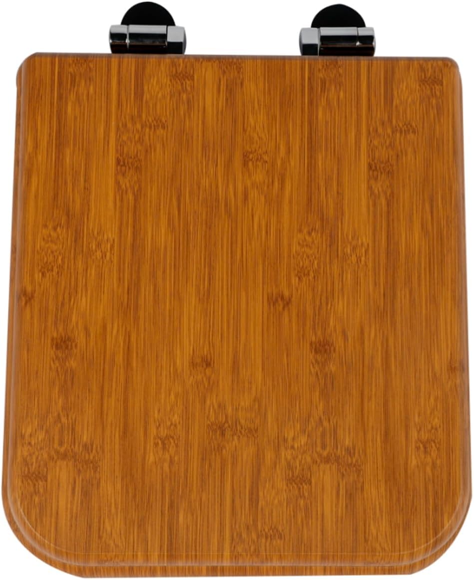 MDF-Toilettensitz, Klodeckel Holz, Premium Quadrat-Förmig Toilettendeckel Mit Soft-Close-Mechanismus