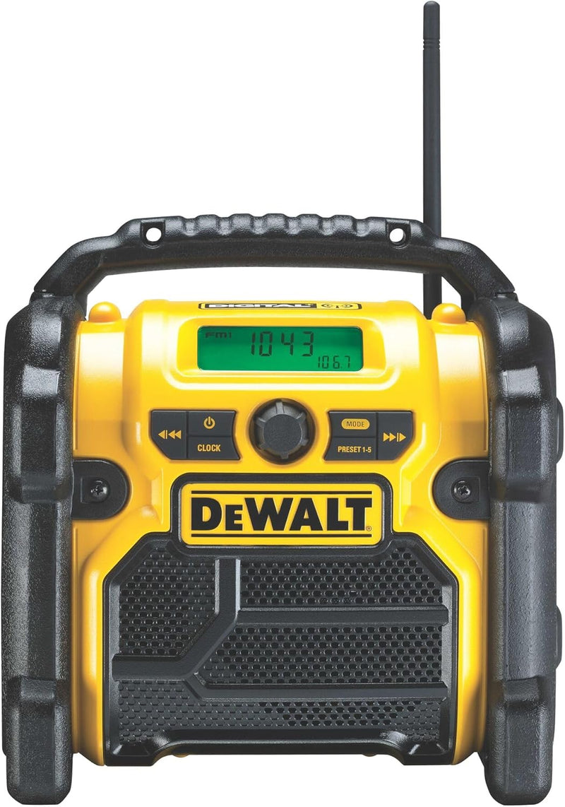 DeWalt Akku- und Netz-Radio/ Baustellen-Radio (DAB(DAB(+)/FM Stereo/FM, für 10,8 - 18 V, 3.5 mm Aux