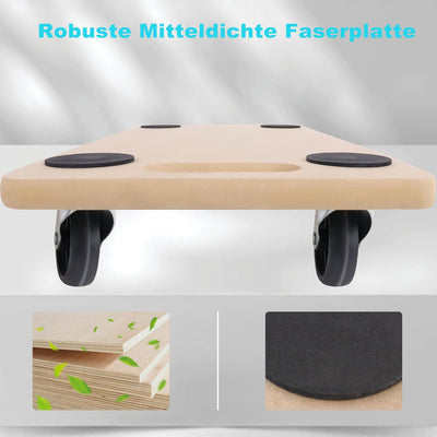 ROSEJANE 4 Stück Transportroller Rollbrett MDF Möbelroller Transporthilfe Möbel Roller, mit Integrie