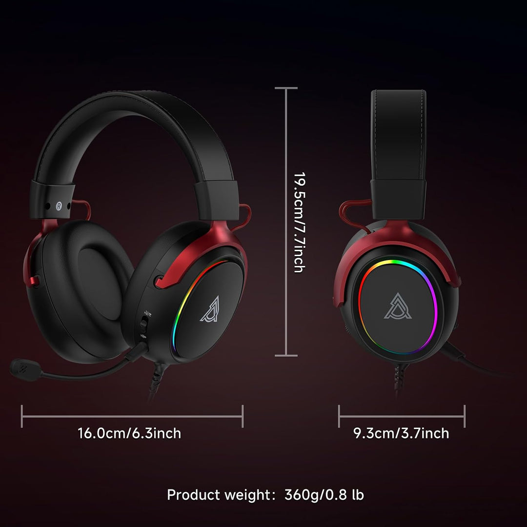 nacodex AJAZZ AHW10 Wired Gaming Headset with Detachable Microphone, DTS Headphone:X 7.1 Surround So