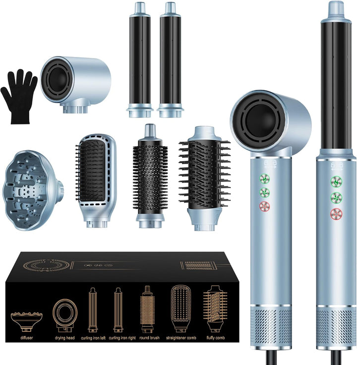 OKWRAP Airstyler, Hair Styler Set 7 in 1 With 110000 U/Min Hochtouriger Motor Haartrockner Warmluftb