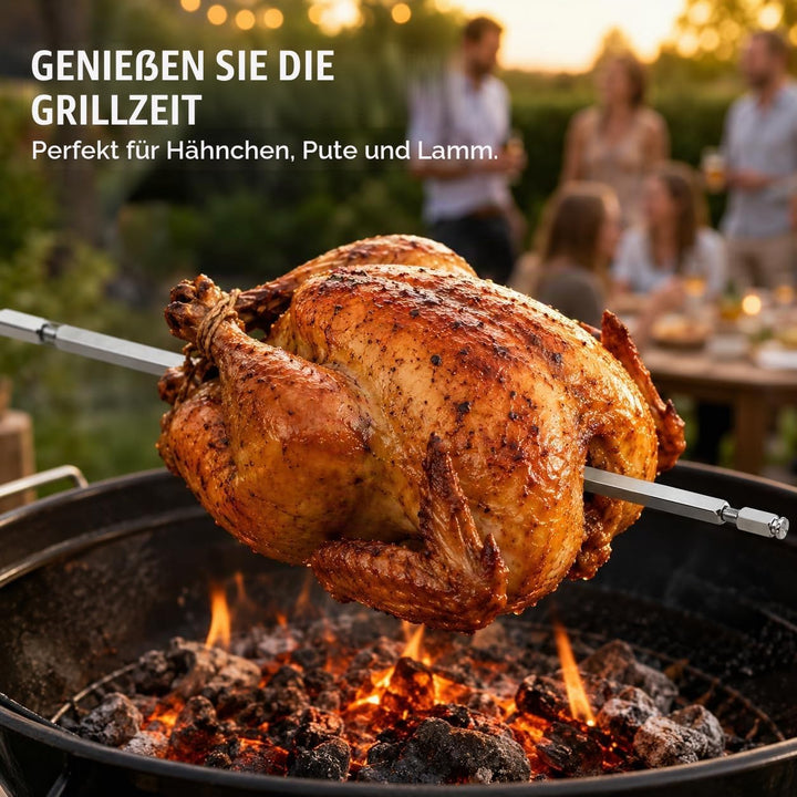 Cabilock Drehspiessstange Für Heissluftfritteuse Edelstahl-gestell Für Grillwerkzeug Ersatz-drehspie