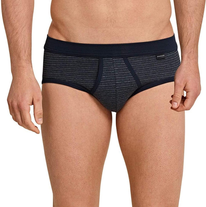 Schiesser Herren Sportslip mit Eingriff (2er Pack) M Dunkelblau, M Dunkelblau