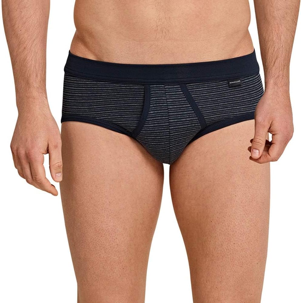 Schiesser Herren Sportslip mit Eingriff (2er Pack) L Dunkelblau, L Dunkelblau