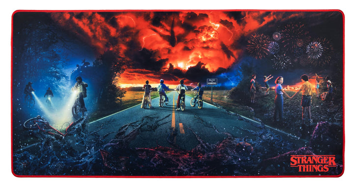 Konix Stranger Things XXL Gaming-Mauspad 90 x 46 cm - rutschfeste Mikrofaser-Oberfläche - Gummi - Me