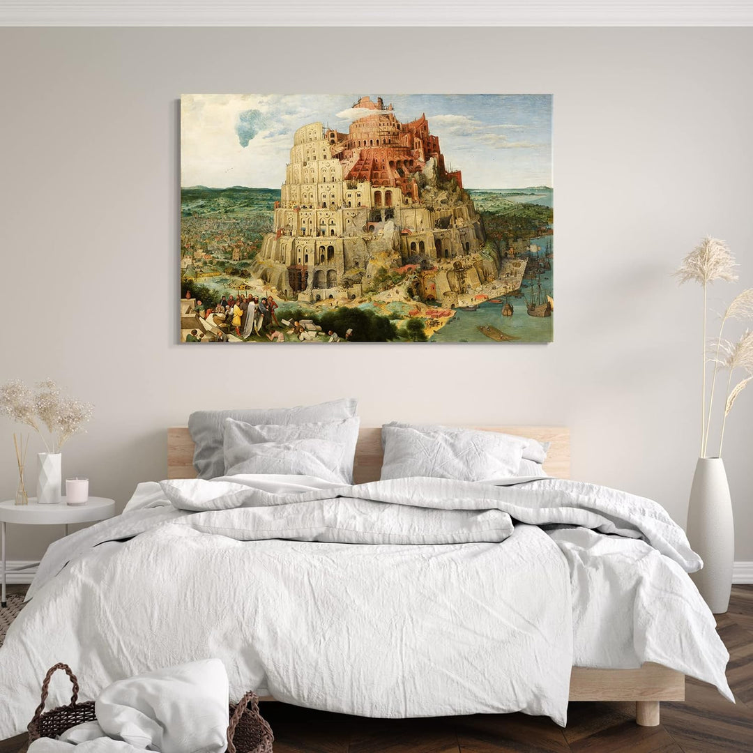 Printed Paintings Leinwand (80x60cm): Peter Bruegel der Ältere - Der Turm von Babel 80x60 cm, 80x60