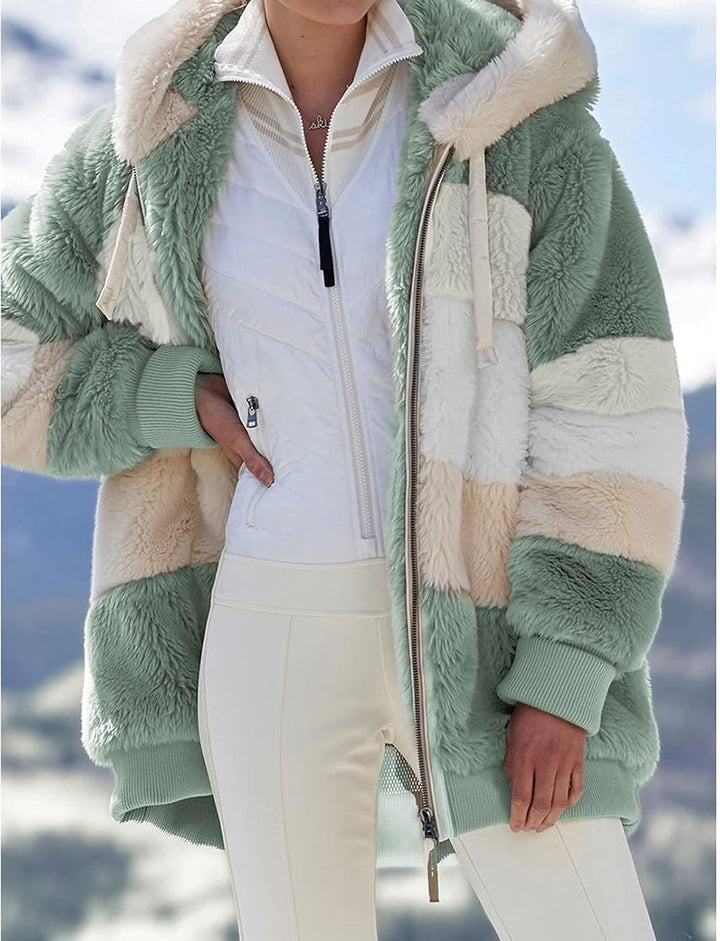 ABINGOO Damen Mantel Kapuzenjacke Winterjacke Mode Warm Hoodie Pullover Jacken Reissverschluss Plüsc