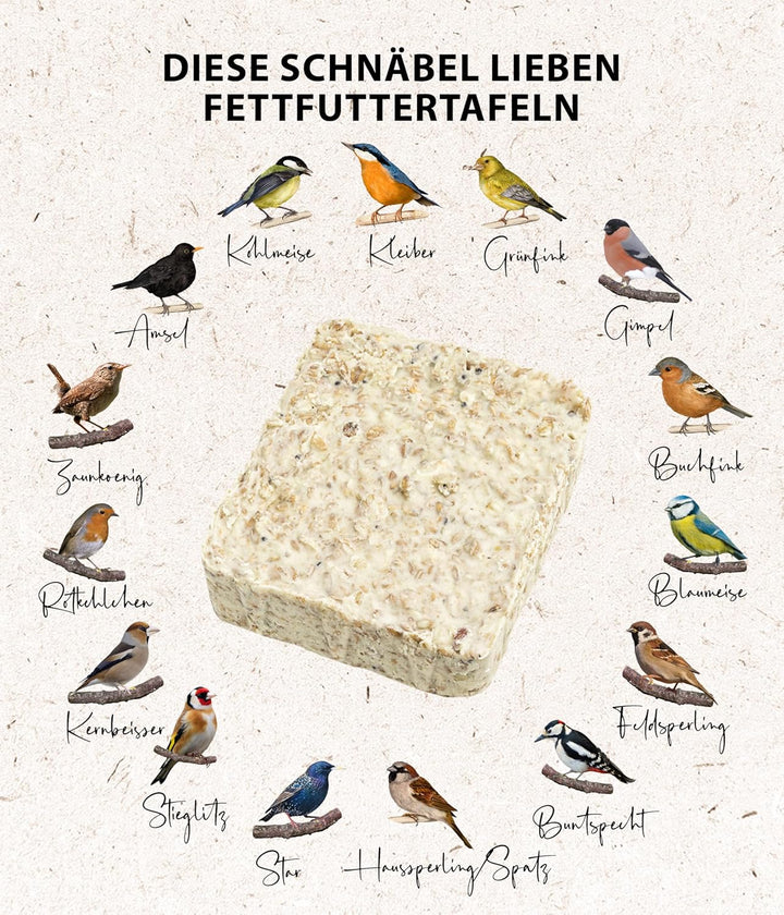 Dehner Natura Wildvogelfutter-Tafeln mit Erdnüssen, 12 x 300 g (3.6 kg) mit Erdnüssen 300 g (12er Pa