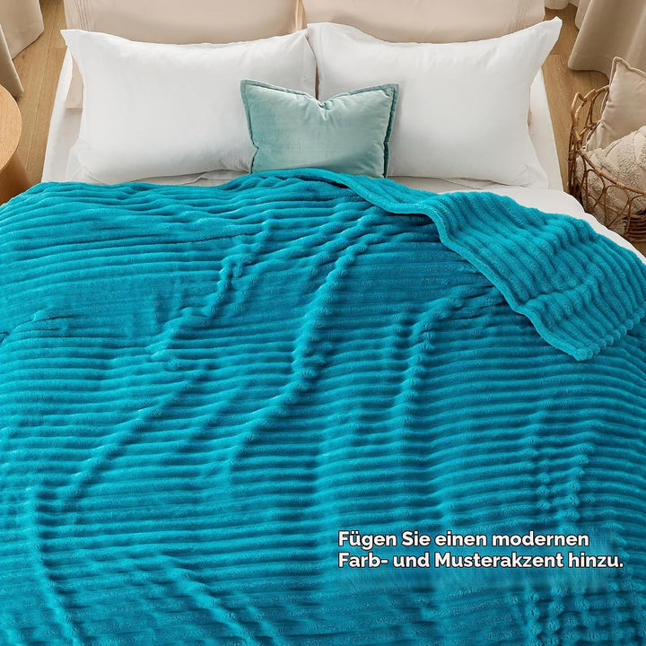 BEDSURE Kuscheldecke für Zimmer Deko - Wolldecke &amp; Fleecedecke, Sofadecke, Weiche Warme Grobe Kordde