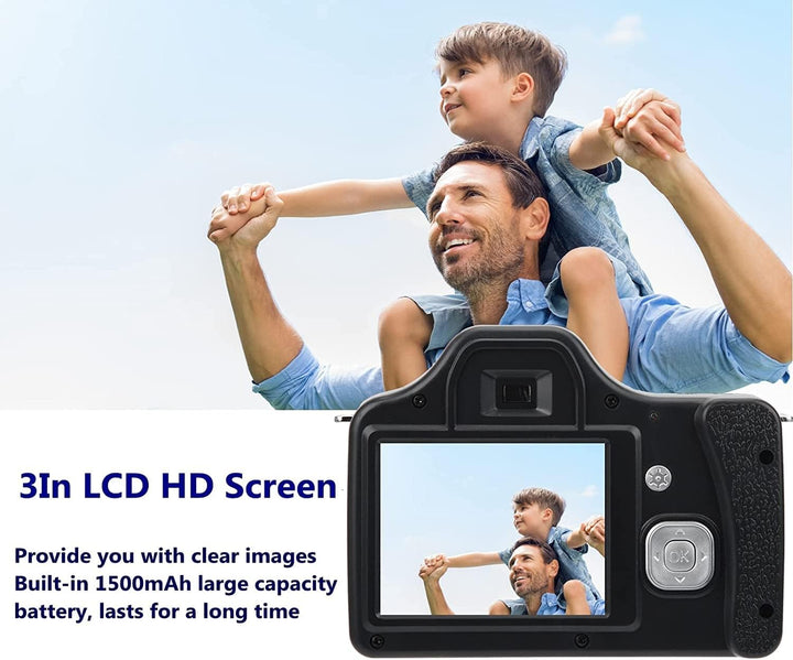 HD-DSLR-Kamera mit 18-fachem Zoom, 3-Zoll-LCD-HD-Bildschirm, CMOS 5 MP, Bis zu 24 MP Sensor, F/2,9 F