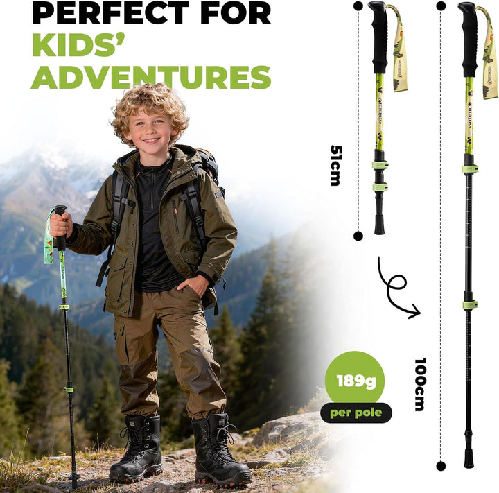 Wanderstöcke Kinder, 51–100 cm verstellbar Trekkingstöcke, 6061 Aluminium Ultraleichte Walking Stöck