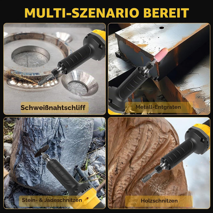 Akku Geradschleifer Kompatibel mit DeWalt 18V Akku, Bürstenloser Geradschleifer 6mm 3mm Bohrfutter P