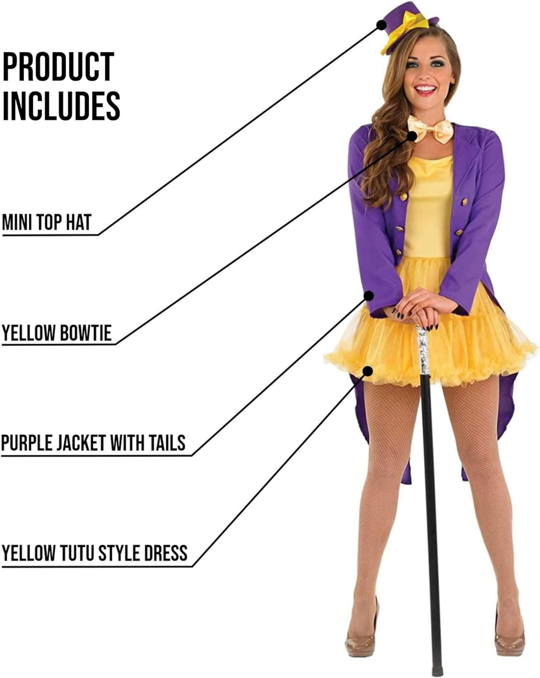 Fun Shack Lila Fabrik Besitzer Kostüm Für Damen, Frack Lila Kostüm Damen, Lila Blazer Damen, Karneva