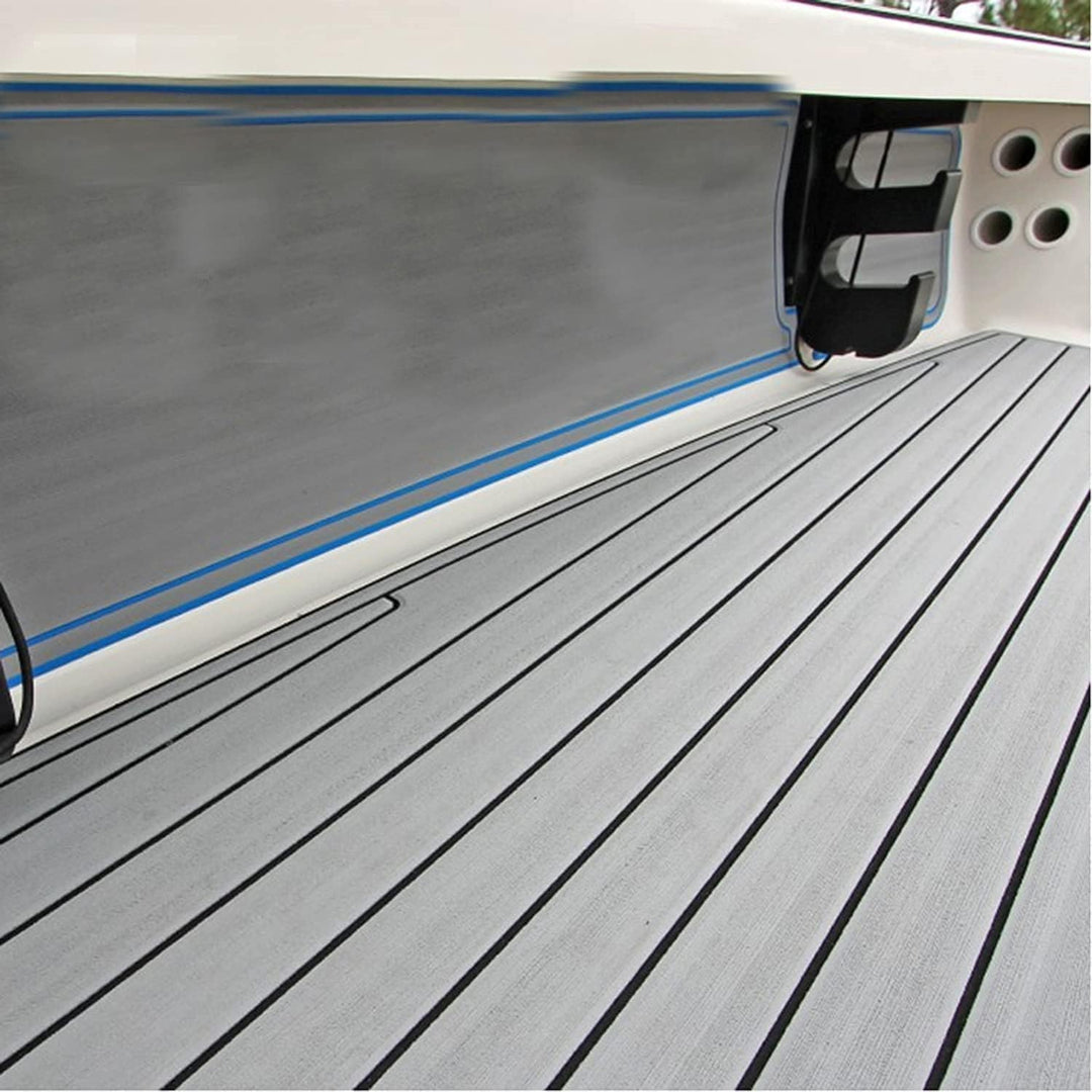 GOTOTOP 240 x 90 x 0,6 cm / Terrassen-Unterlage / EVA-Teakholz-Terrassen-Blatt/rutschfeste Marine-Bo