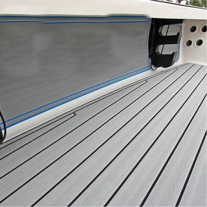 GOTOTOP 240 x 90 x 0,6 cm / Terrassen-Unterlage / EVA-Teakholz-Terrassen-Blatt/rutschfeste Marine-Bo