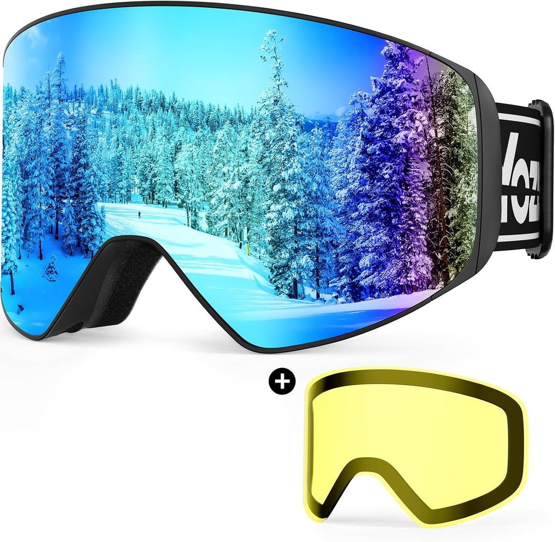 Inuito Skibrille, Snowboardbrille, OTG-Skibrille mit UV400-Schutz, Antibeschlag, Blendschutz, REVO-T