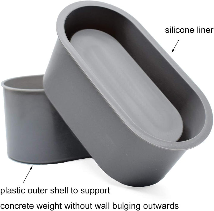 Silikonform für Beton, Sukkulenten, ovale Form, oval