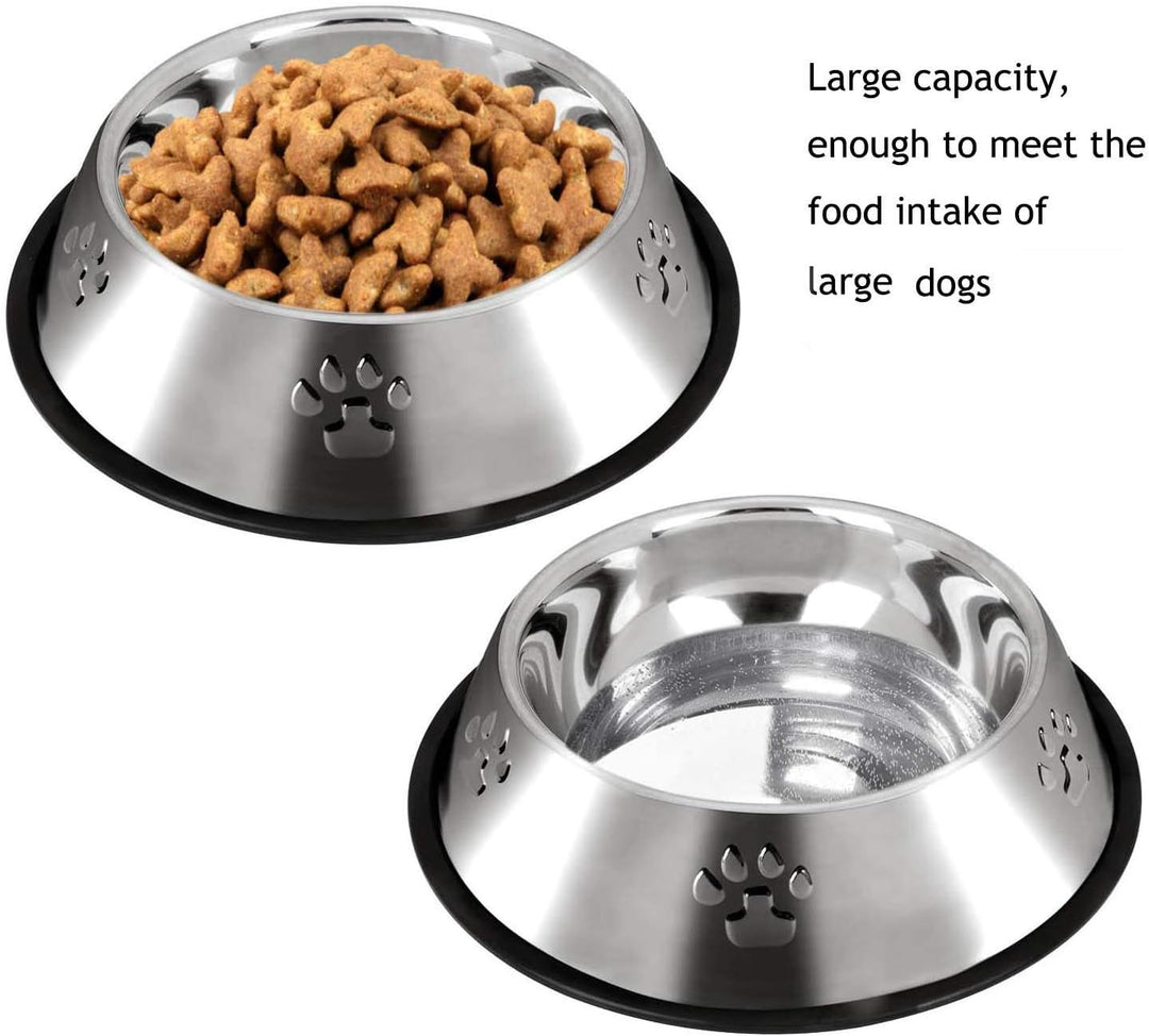 2 Stück Edelstahl Hundenapf,rutschfeste Hundenäpfe/Futternapf,Hundenapf Grosse Hunde (30 cm) XL-30CM