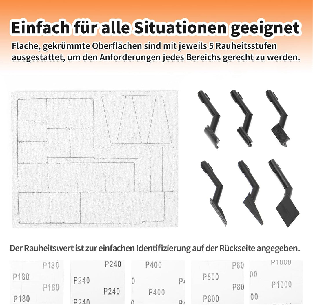 Hubschleifer, variable Drehzahl und USB-Aufladung mit LED-Licht, Stiftschleifer mit 6 Schleifköpfen,