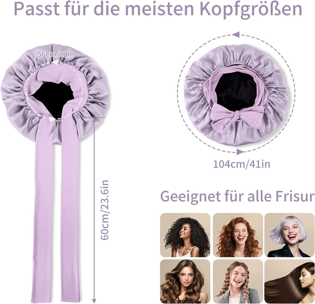 Seidenhaube zum Schlafen, Schlafhaube Seide aus 100% Maulbeerseide, 22 Momme Bonnet Seide Doppellagi