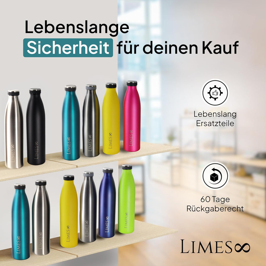 Thermosflasche Edelstahl 1L [HEIss & KALT] – 5-fach vakuumisolierte Trinkflasche – Auslaufsichere &