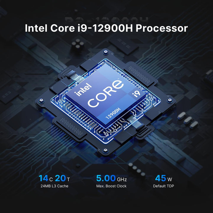 BOSGAME P2 Pro Mini-PC, Intel Core i9-12900H Prozessor bis zu 5,0 GHz, Windows 11 Pro Mini-Computer,