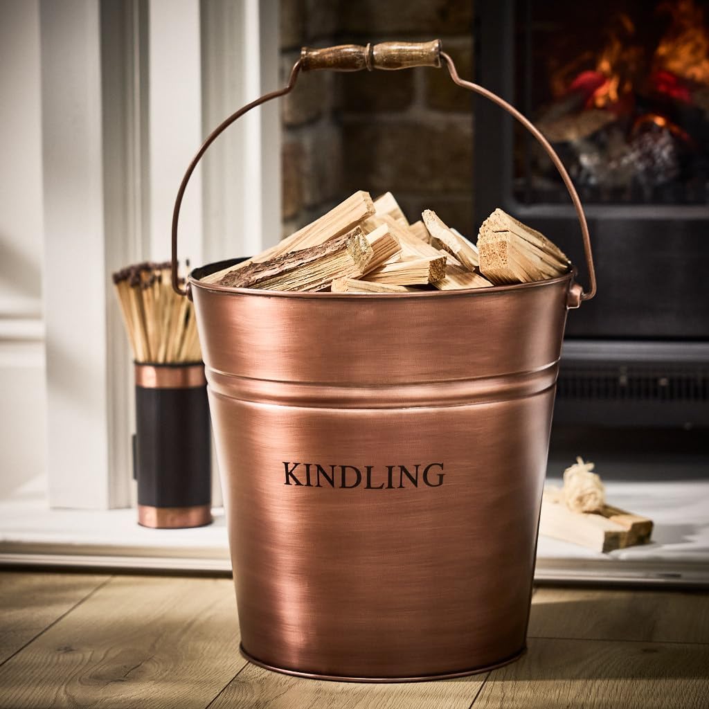 Kupfer-Eimer im Vintage-Stil, antikes Finish 17 l