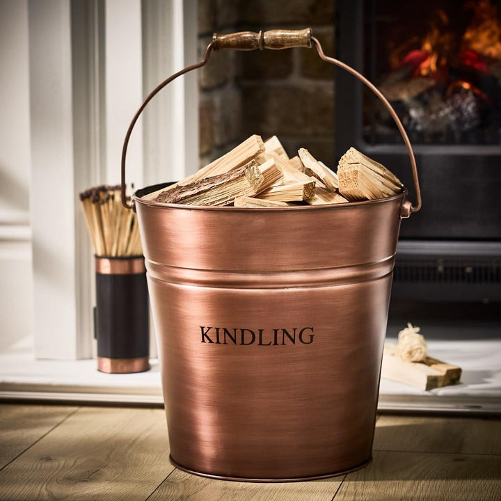 Kupfer-Eimer im Vintage-Stil, antikes Finish 17 l