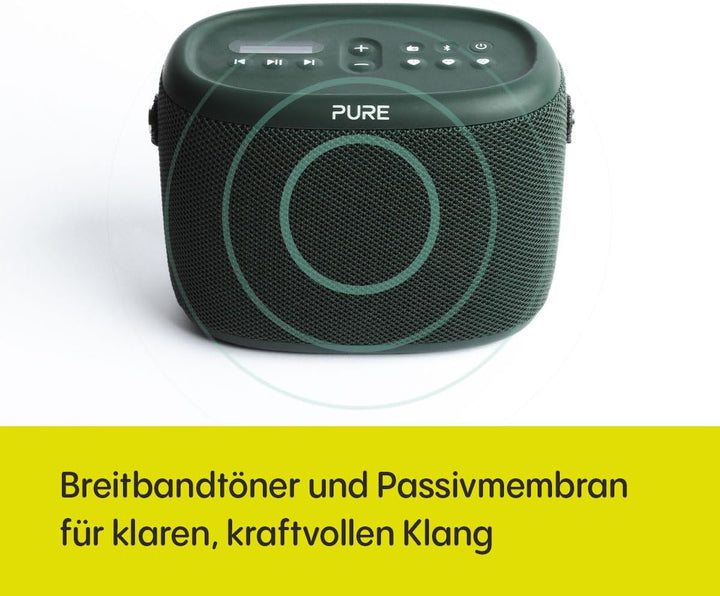 Pure Woodland Outdoor Lautsprecher mit Bluetooth & DAB+/FM Radio (wasserdicht IP67, robust, tragbar,