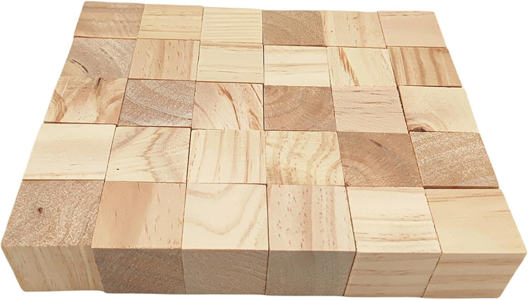 Anktily Holzwürfel 4 cm/30 Stück, Kiefernholz, Quadratisch, Naturholz, Basteln, Dekoration, 4 cm/30