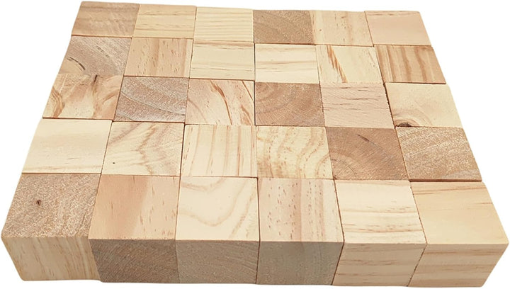 Anktily Holzwürfel 4 cm/30 Stück, Kiefernholz, Quadratisch, Naturholz, Basteln, Dekoration, 4 cm/30