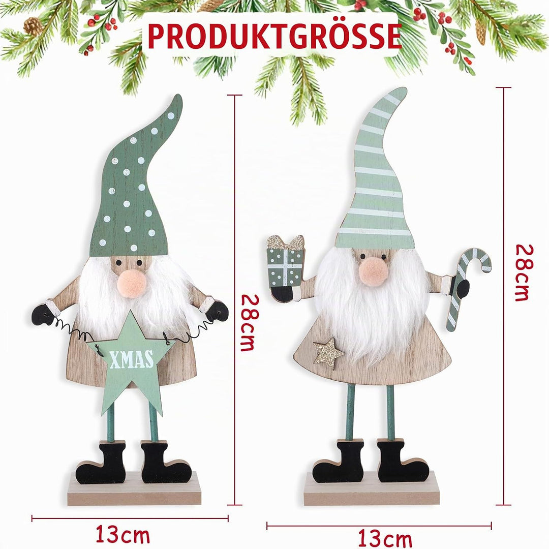 2 X Zwerge Weihnachtsdekorationen Innen Holz Weihnachten Zeichen Nette Bauernhaus Weihnachtsdekorati