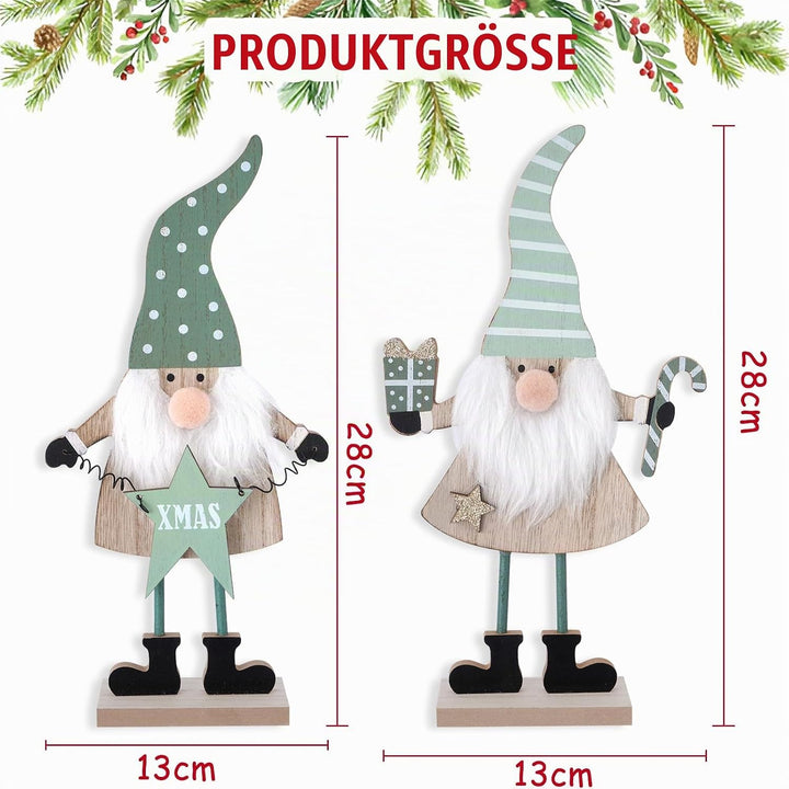 2 X Zwerge Weihnachtsdekorationen Innen Holz Weihnachten Zeichen Nette Bauernhaus Weihnachtsdekorati