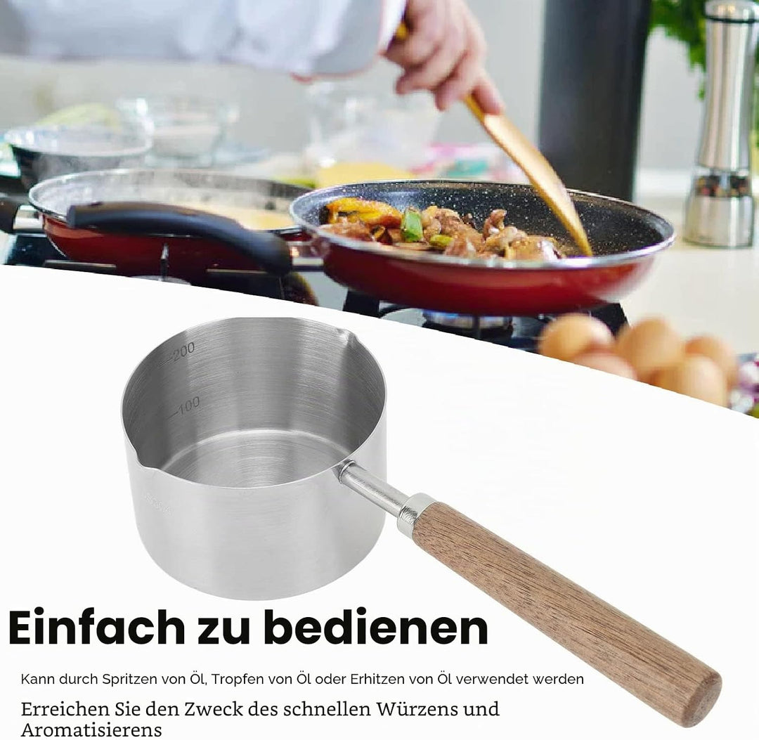 Ejoyous Kleiner Milchtopf Induktion 200ml, Edelstahl Milchpfanne Topf Tragbarer Butterschmelztopf So