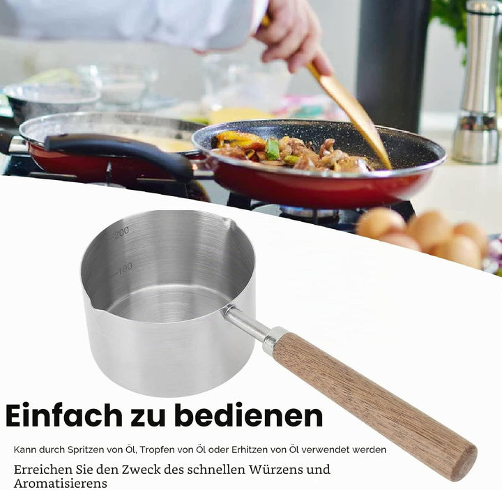 Ejoyous Kleiner Milchtopf Induktion 200ml, Edelstahl Milchpfanne Topf Tragbarer Butterschmelztopf So