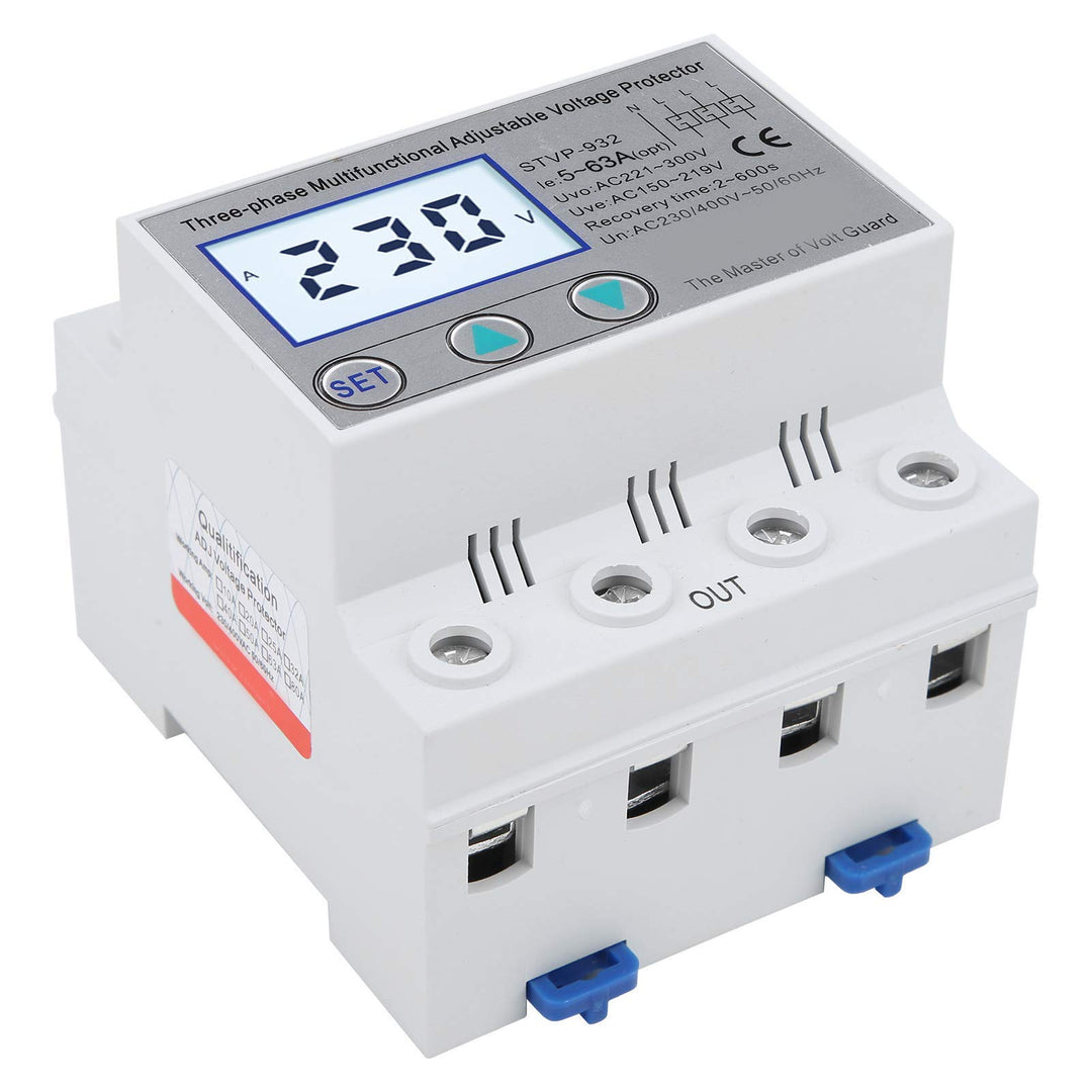 Überspannungsschutz, Einstellbarer Spannungsschutz STVP-932 230V/400V AC 3-Phasen-LCD-Multifunktions