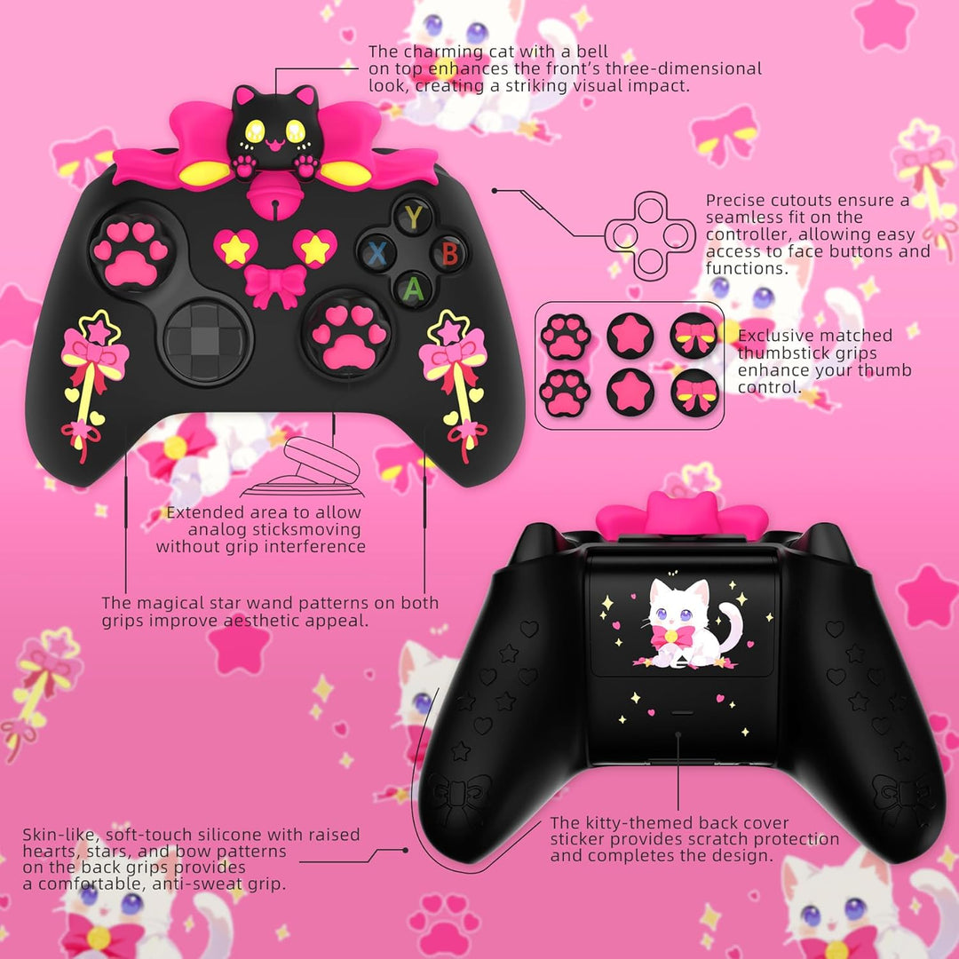 PlayVital Cute Schutzhülle für Xbox Series X/S Controller, rutschfeste Silikon Hülle Case Zubehör fü