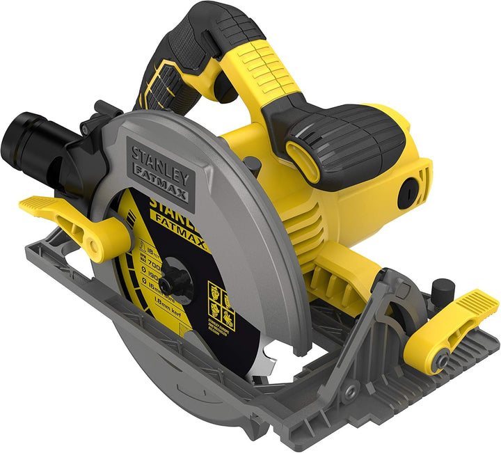 Stanley FatMax Handkreissäge FME301K (1650 Watt, 66 mm / 50 mm (90°/45°), mit Parallelanschlag, Durc